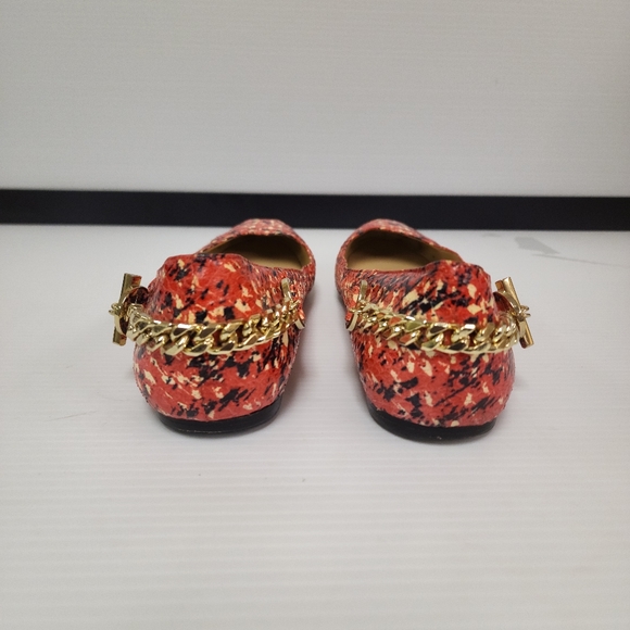 Rachel Zoe Multi Colored flats with gold chain detail on heel size 11M - Picture 6 of 12